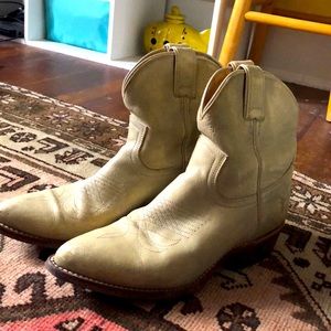 Frye white cowboy boots